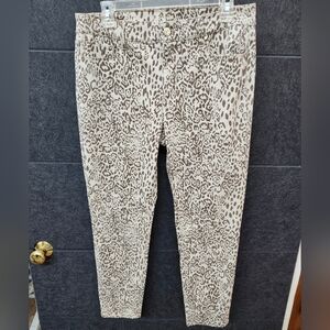 White House Black Market Beige And Brown Animal Print Pants